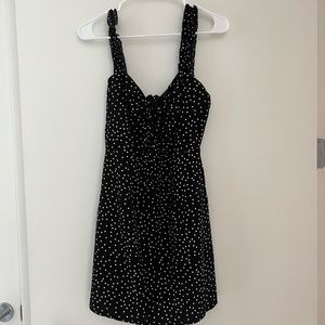 PRINCESS POLLY Black and white pokadots short dress
